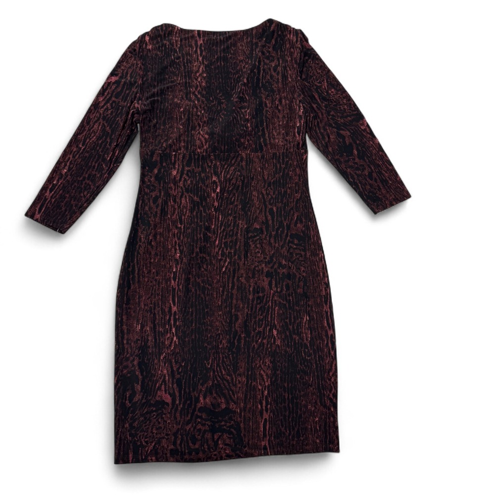 Lauren Ralph Lauren Dress Womens 10 NWT Raisin Toned Animal Print Long Sleeve - Picture 2 of 10